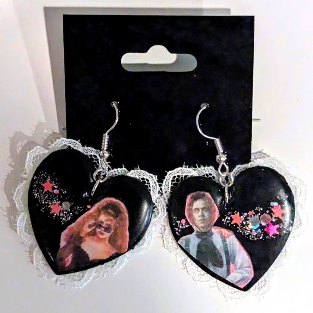 Lisa Frankenstein Handmade Heart Earrings